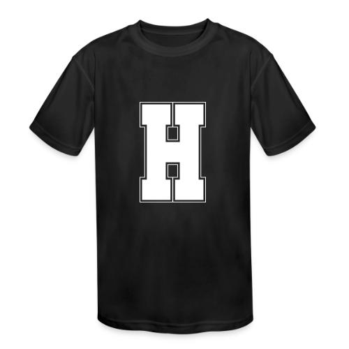 White Letter H – Varsity Alphabet Monogram - Kids' Moisture Wicking Performance T-Shirt