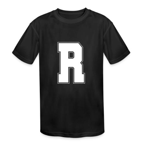 White Letter R – Varsity Alphabet Monogram - Kids' Moisture Wicking Performance T-Shirt