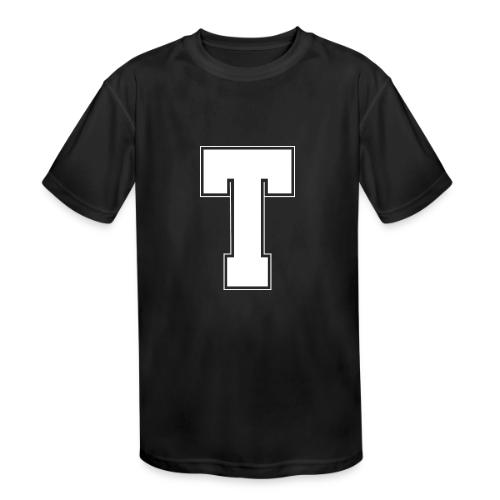 White Letter T – Varsity Alphabet Monogram - Kids' Moisture Wicking Performance T-Shirt