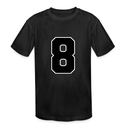 Varsity Number 8 College Style - Kids' Moisture Wicking Performance T-Shirt