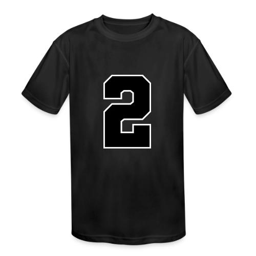 Varsity Number 2 Sports Design - Kids' Moisture Wicking Performance T-Shirt