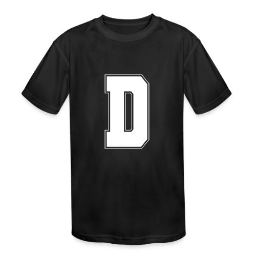 White Letter D – Varsity Alphabet Monogram - Kids' Moisture Wicking Performance T-Shirt