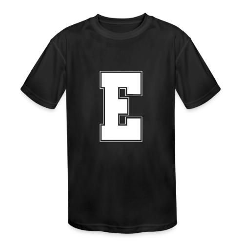White Letter E – Varsity Alphabet Monogram - Kids' Moisture Wicking Performance T-Shirt