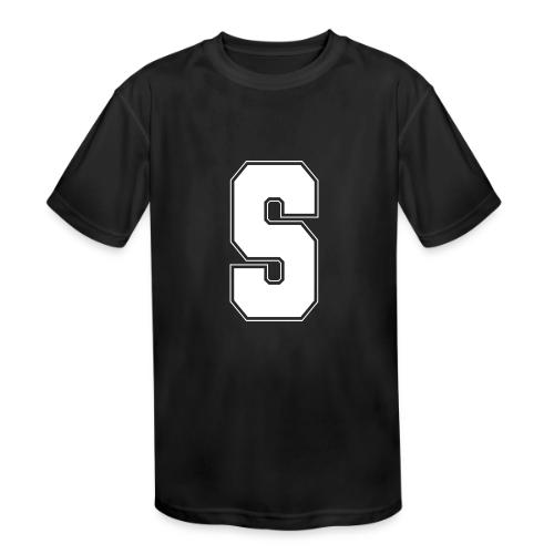 White Letter S – Varsity Alphabet Monogram - Kids' Moisture Wicking Performance T-Shirt