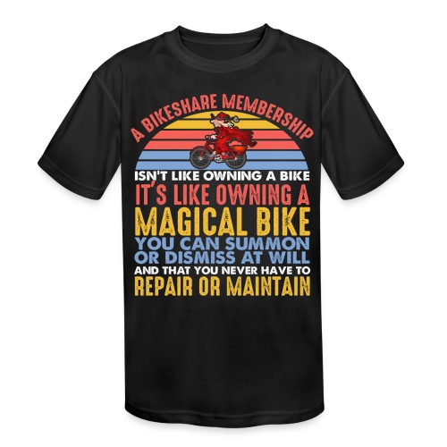 Bikeshare is Magic - Kids' Moisture Wicking Performance T-Shirt