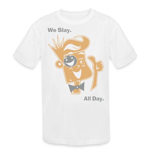 We Slay All Day Shiny Shirt Metallic Silver & Gold - Kids' Moisture Wicking Performance T-Shirt