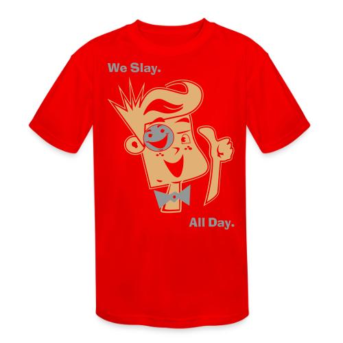 We Slay All Day Shiny Shirt Metallic Silver & Gold - Kids' Moisture Wicking Performance T-Shirt