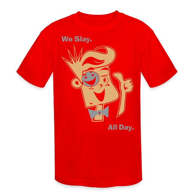 We Slay All Day Shiny Shirt Metallic Silver & Gold