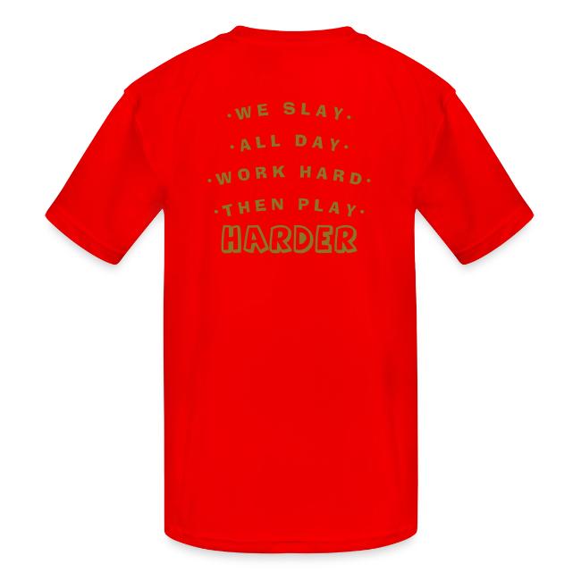 We Slay All Day Shiny Shirt Metallic Silver & Gold