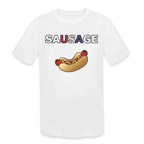 Patriotic BBQ Sausage - Kids' Moisture Wicking Performance T-Shirt