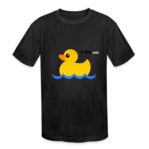 Hubs Duck - Wordmark and Water - Kids' Moisture Wicking Performance T-Shirt