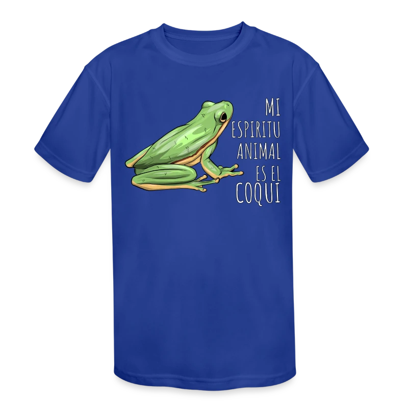 Mi Espiritu Animal es el Coqui Boricua Puerto Rico - Kids' Moisture Wicking Performance T-Shirt