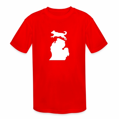 Bark Michigan Husky - Michigan Tech Colors - Kids' Moisture Wicking Performance T-Shirt
