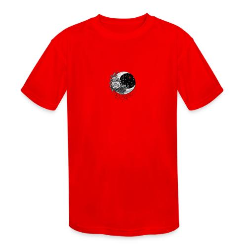 Crescent Moon Floral - Kids' Moisture Wicking Performance T-Shirt