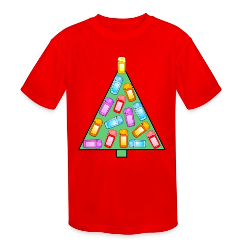 GPS Christmas Tree - Kids' Moisture Wicking Performance T-Shirt