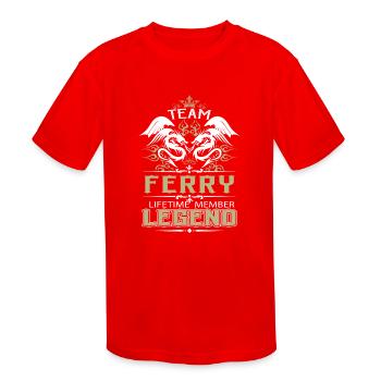 Ferry Name T Shirt - Ferry Dragon Lifetime Member - Kids' Moisture Wicking Performance T-Shirt - red - Front