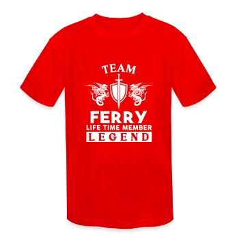 Ferry Name T Shirt - Ferry Legend Lifetime Member - Kids' Moisture Wicking Performance T-Shirt - red - Front