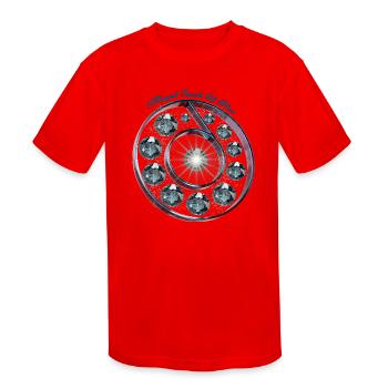 Blue Diamond Crown Ring - Kids' Moisture Wicking Performance T-Shirt - red - Front