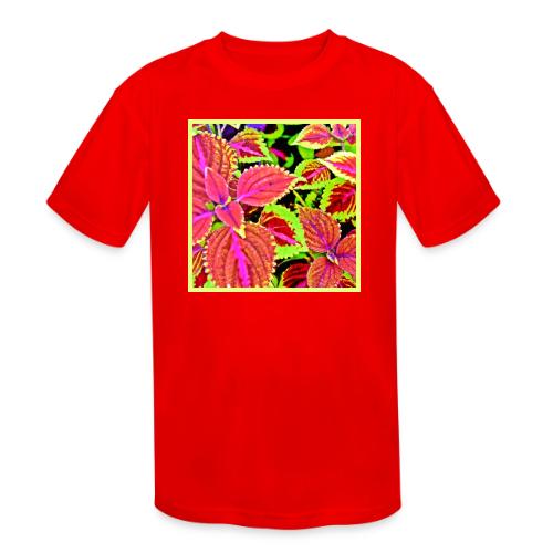 Vibrant RadiantLeaf Dreams Pattern - Kids' Moisture Wicking Performance T-Shirt