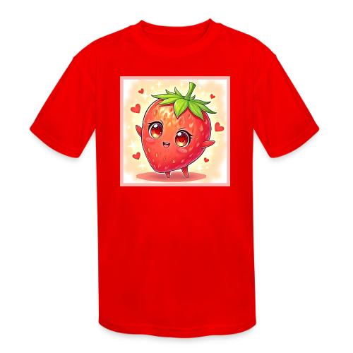 Adorable Sweet Strawberry Bliss - Kids' Moisture Wicking Performance T-Shirt