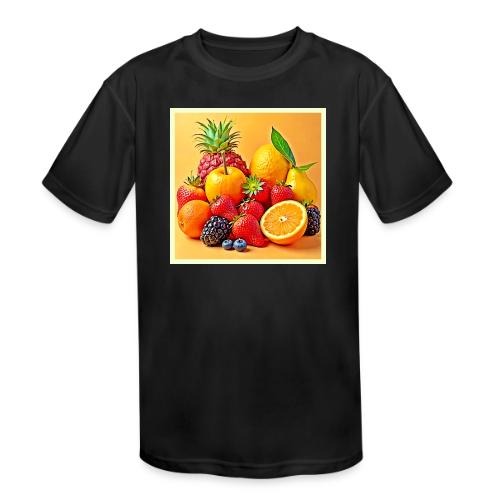 Fresh Bounty: Vibrant Fruit Harvest Art - Kids' Moisture Wicking Performance T-Shirt