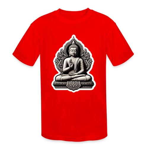 The Buddha Displaying Hand Mudra - Kids' Moisture Wicking Performance T-Shirt