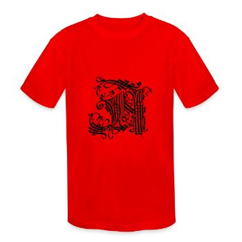 Medieval Core Medieval Initials Castle Core - Kids' Moisture Wicking Performance T-Shirt - red - Front
