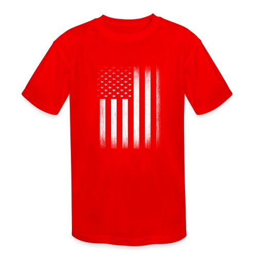 US Flag Distressed - Kids' Moisture Wicking Performance T-Shirt
