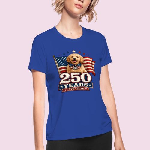 America 250 Dog Mom Goldendoodle - Women's Moisture Wicking Performance T-Shirt