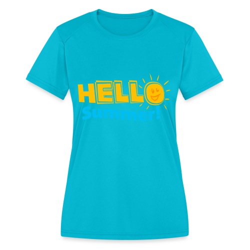 Kreative In Kinder Hello Summer! - Women's Moisture Wicking Performance T-Shirt