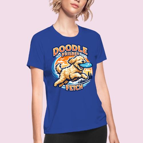 Doodle Frisbee Fetch | Goldendoodle Dog Lover - Women's Moisture Wicking Performance T-Shirt