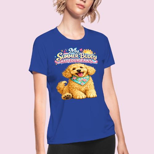 My Summer Buddy Has Four Paws - Women's Moisture Wicking Performance T-Shirt