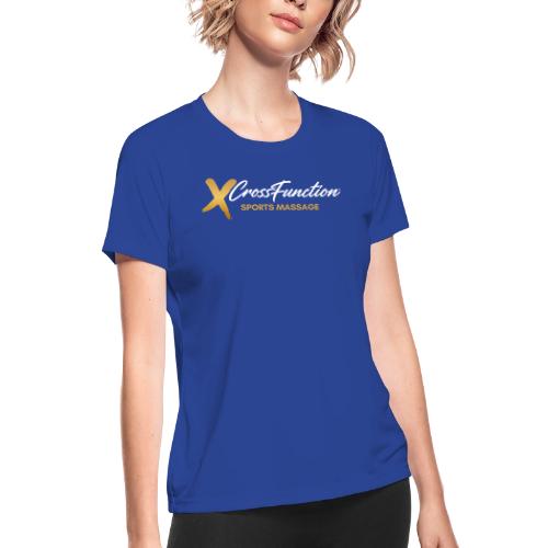 White XF SPORTS MASSAGE LOGO (front only) - Women's Moisture Wicking Performance T-Shirt