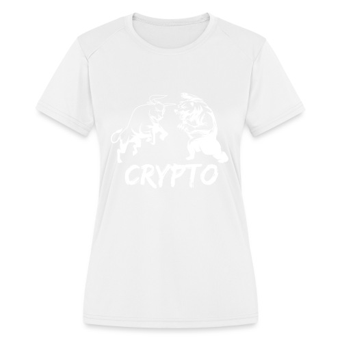 CryptoBattle White - Women's Moisture Wicking Performance T-Shirt