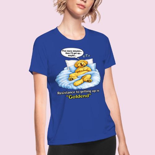Funny Goldendoodle Sleeping design. - Women's Moisture Wicking Performance T-Shirt
