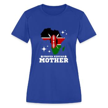 Kenyan mother map - Women's Moisture Wicking Performance T-Shirt - royal blue - Front - Zoe (177cm)