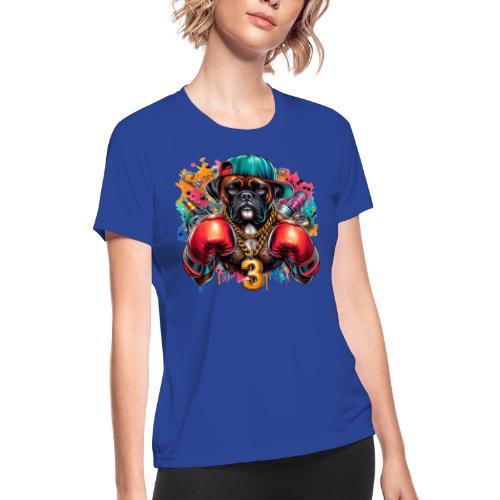 Boxer Dog Art - Women's Moisture Wicking Performance T-Shirt