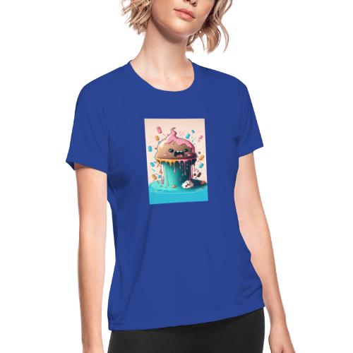 Cake Caricature - January 1st Dessert Psychedelics - Women's Moisture Wicking Performance T-Shirt