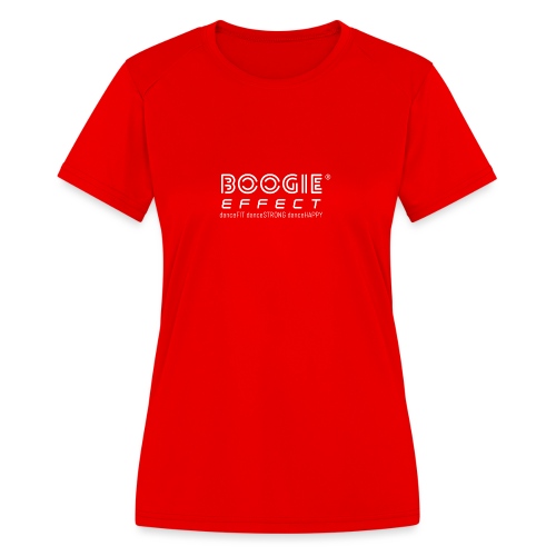 boogie effect fit strong happy logo white - Women's Moisture Wicking Performance T-Shirt