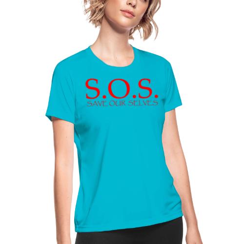 sos no emotion red - Women's Moisture Wicking Performance T-Shirt