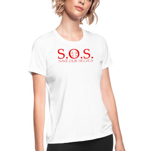 sos red - Women's Moisture Wicking Performance T-Shirt