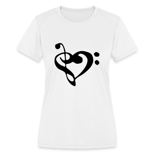 musical note with heart - Women's Moisture Wicking Performance T-Shirt