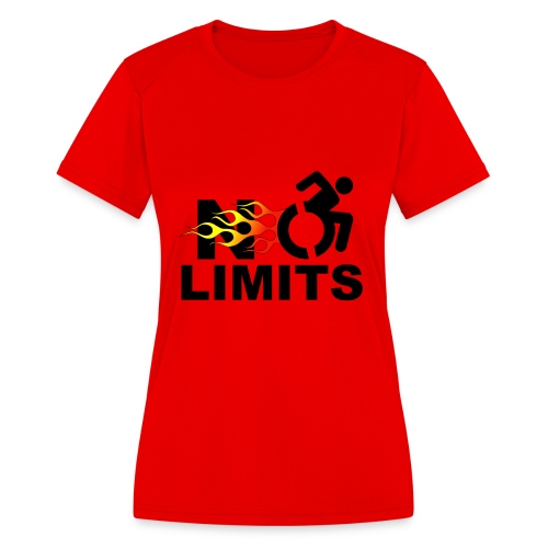 No limits for me with my wheelchair - Women's Moisture Wicking Performance T-Shirt