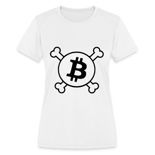 btc pirateflag jolly roger bitcoin pirate flag - Women's Moisture Wicking Performance T-Shirt