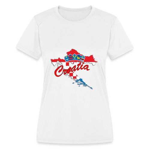 Croatia Football Team Colours T-Shirt Treasure Des - Women's Moisture Wicking Performance T-Shirt