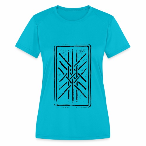 Web of Wyrd grid Skulds Web Net Bindrune symbol - Women's Moisture Wicking Performance T-Shirt