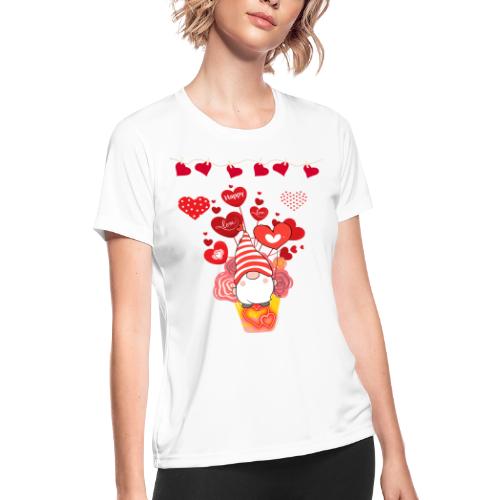 Design wrapped in love hearts, vibrating in love. - Women's Moisture Wicking Performance T-Shirt