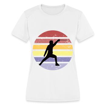 Fencing Epee Fencer Dagger Fencing Sport - Women's Moisture Wicking Performance T-Shirt - white - Front - Zoe (177cm)