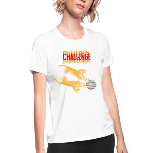 Double tiger fashion, jungle feline animals. - Women's Moisture Wicking Performance T-Shirt