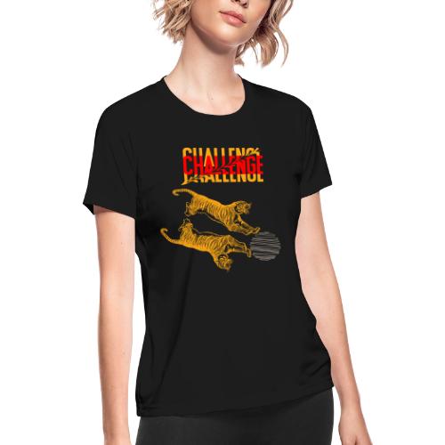Double tiger fashion, jungle feline animals. - Women's Moisture Wicking Performance T-Shirt